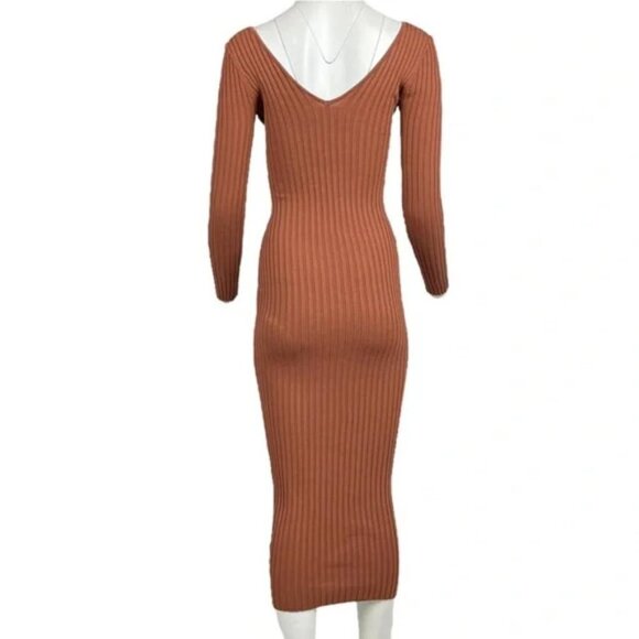 Midi Sweater Dress Rust - Picture 3 of 3